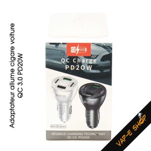 Adaptateur allume cigare QC 3.0 et PD 20W