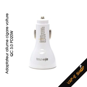 Adaptateur Allume cigare USB QC 3.0 PD20W pour recharger sa vape
