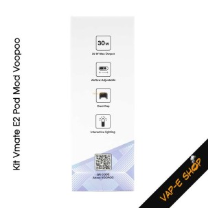 Kit Vmate E2 Pod Mod Voopoo, 30 Watts, batterie 1500 mAh