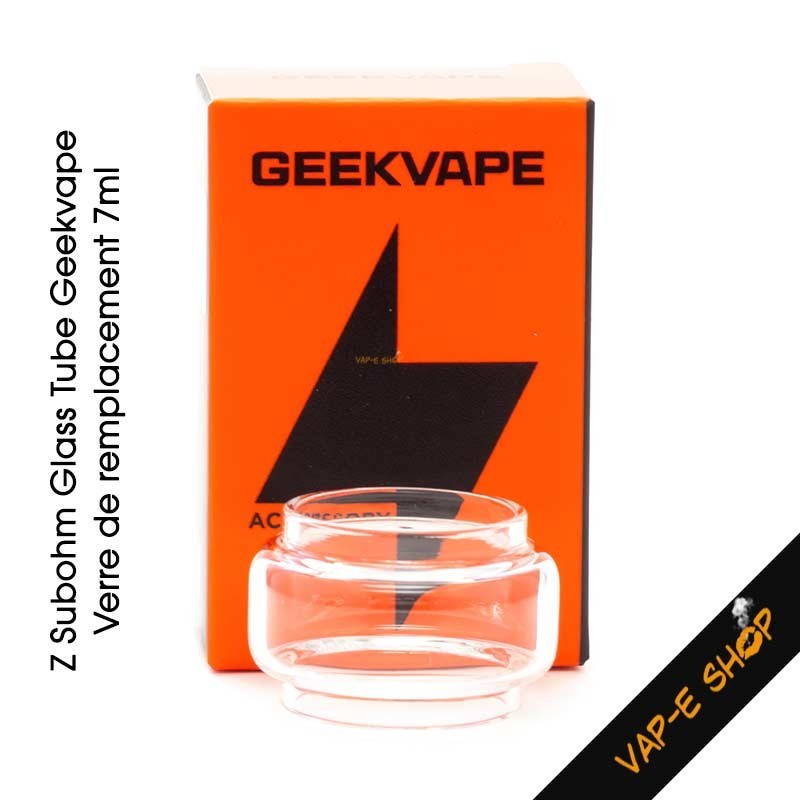 Z Subohm Tank Glass Tube 7ml par Geekvape - Verre pyrex de remplacement compatible avec le "Z Subohm Tank 5".