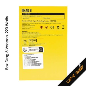 Box Drag 6 par Voopoo, double accus intégrés 2200 mAh, Mod 220 Watts