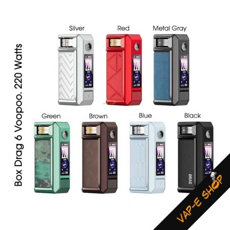 Box Drag 6 par Voopoo, double accus intégrés 2200 mAh, puissance 220 Watts max