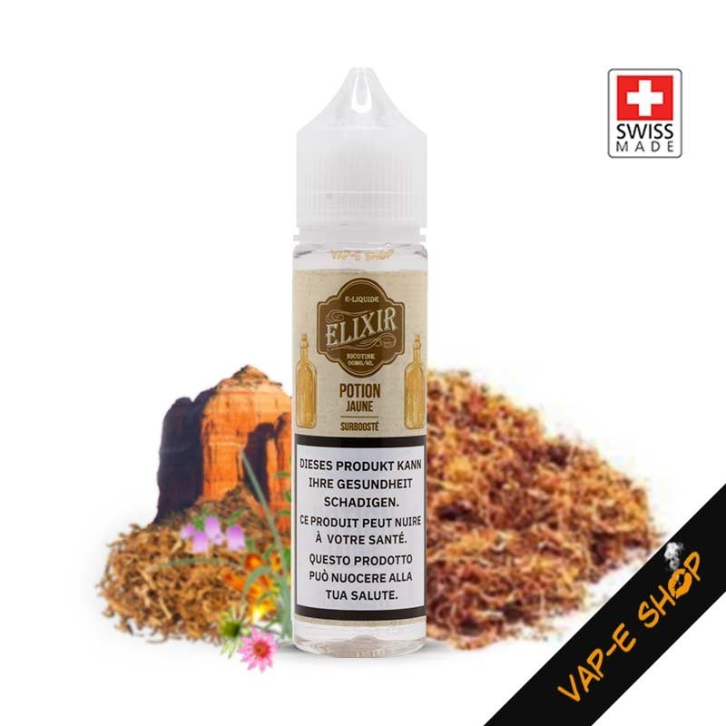 Elixir Potion Jaune. E-liquide Suisse Tabac bond aux notes florales - 50ml
