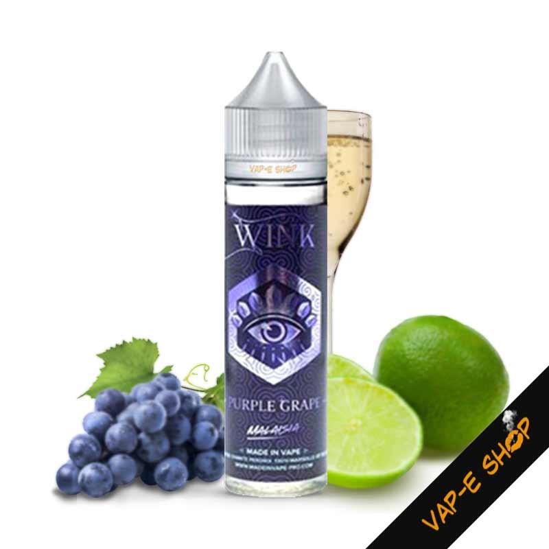 E-liquide Purple Grape Wink 50 ml Made in Vape. PG/VG 40/60 dans un flacon de 70 ml.