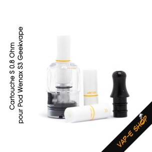 Cartouches S 0.8 Ohm Wenax S3 Geekvape avec filtre papier