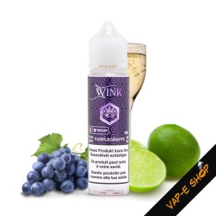 E-liquide Purple Grape Wink 50 ml Made in Vape. PG/VG 40/60 dans un flacon de 70 ml.