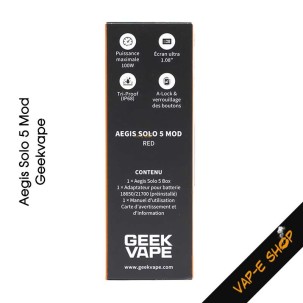 Box Aegis Solo 5 Mod Geekvape 100W | Accu 18650/21700