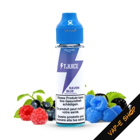 E-liquide Raven Blue T-Juice - Framboise Bleue - Flacon 75ml contenant 50ml