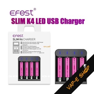 Chargeur Efest Slim K4 - Quadruple accus USB avec indicateur de charge