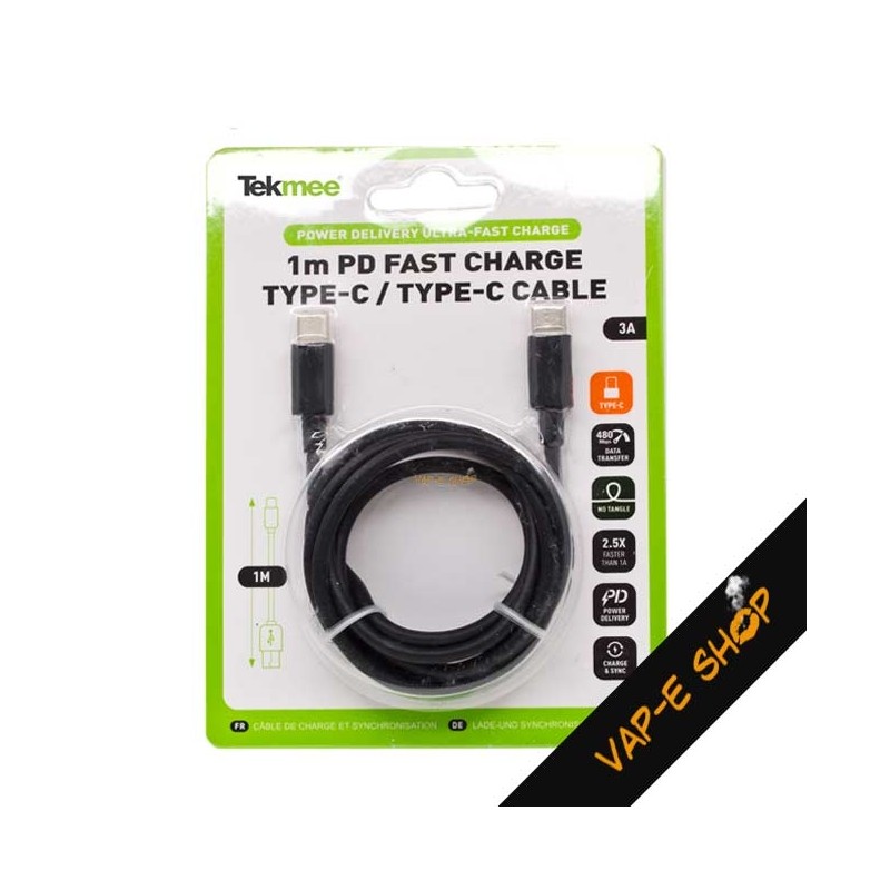 Câble USB Type C vers Type C - Noir