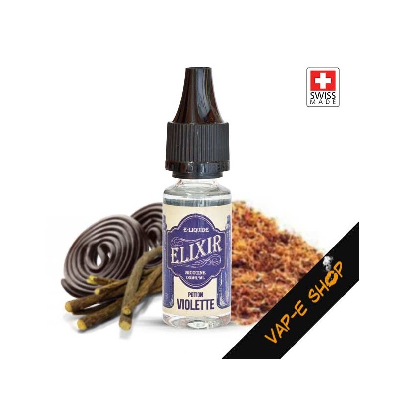 E liquide Elixir Potion Violette, Goût Tabac Blond et Brun, 10ml