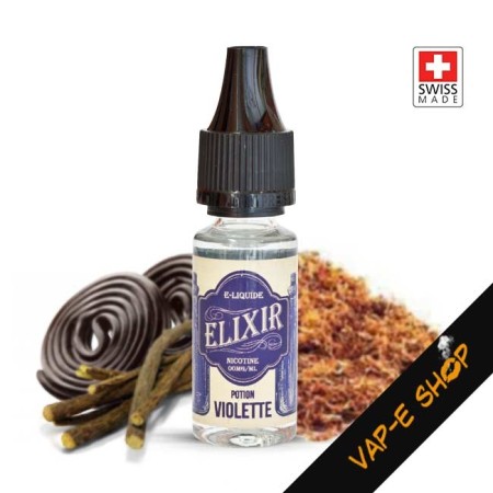 E liquide Elixir Potion Violette, Goût Tabac Blond et Brun, 10ml