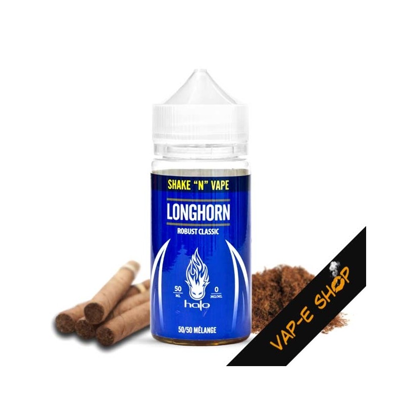 E liquide Halo Longhorn, un Classic Brun Goût Cigare - Recharge 50ml