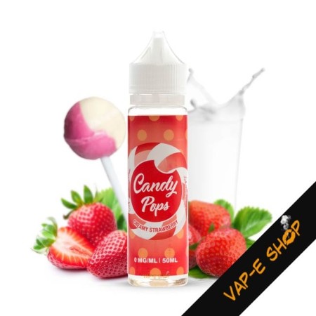 Creamy Strawberry Candy Pops, E-liquide bonbon vanille fraise, 50ml