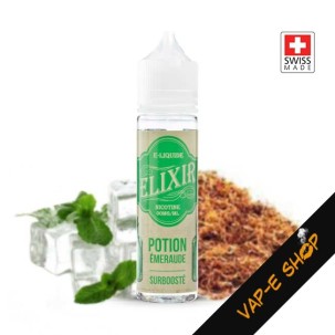 E liquide Suisse, Potion Émeraude par Elixit , Tabac Menthe, 50ml