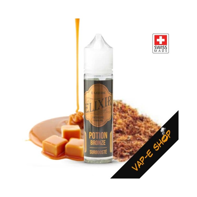 Potion Bronze Elixir, E liquide tabac caramel pour vapoteuses, 50ml