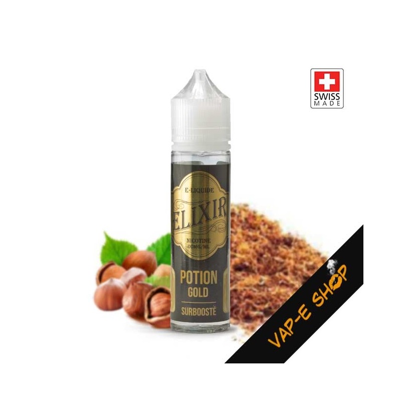Potion Gold Elixir E-liquide pour Cigarette Electronique Suisse, 50ml