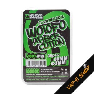 Xfiber Cotton par Wotofo - Boîte de 30 mèches en coton pour dripper