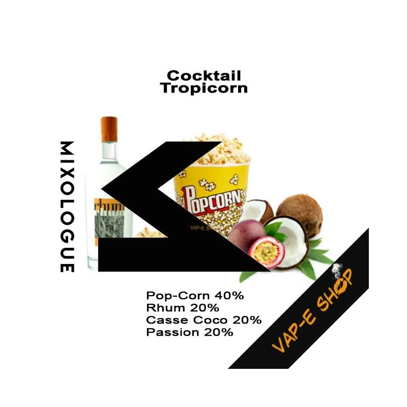 Tropicorn E-liquide Le Mixologue, Cocktail pop-corn, rhum, coco ...