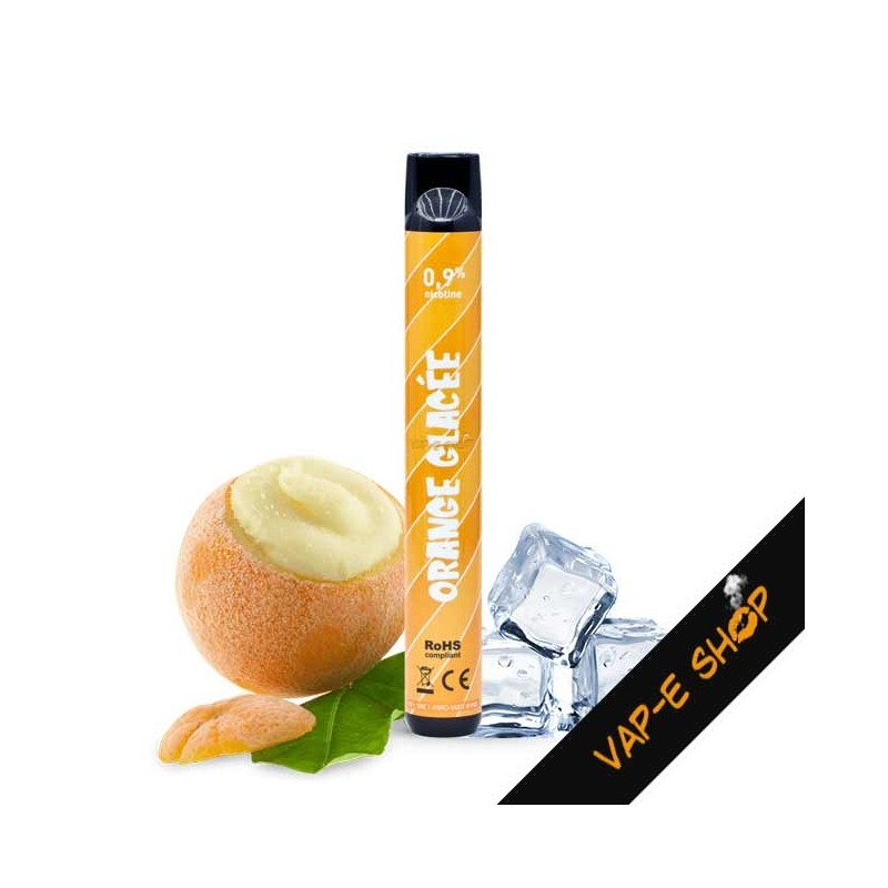 WPuff Orange Glacée. E-cig jetable. Eliquide nicotiné 0.9%